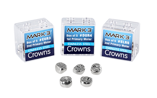 Stainless Steel Crowns 2nd Primary Molar E-LR-6 5/bx. - Medsum