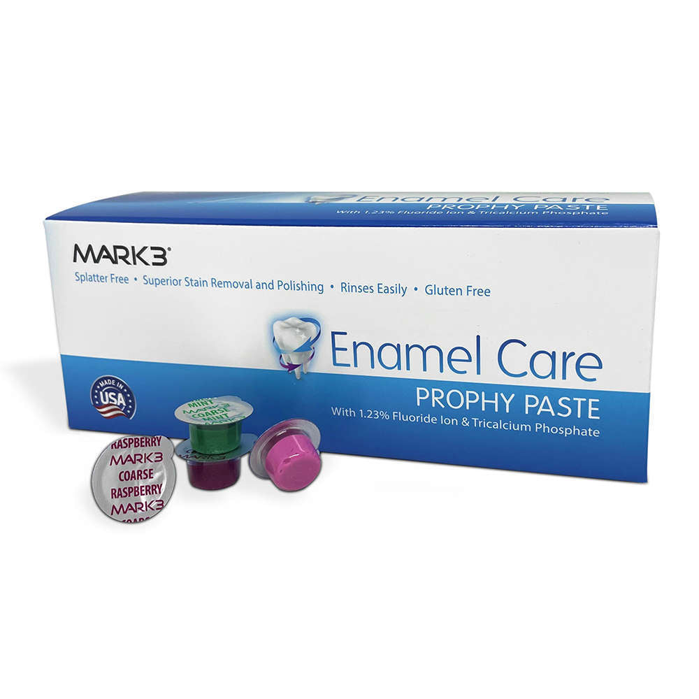 Enamel Care Prophy Paste Coarse Assorted w/TCP B.Gum, Cherry, Mint & Raspberry 200/bx. - Medsum