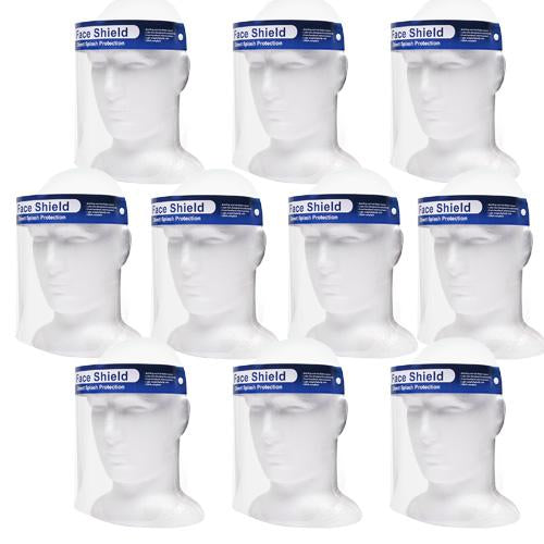Full Length - Clear Protective - Face Mask Shield - 10 Pack - Osung USA