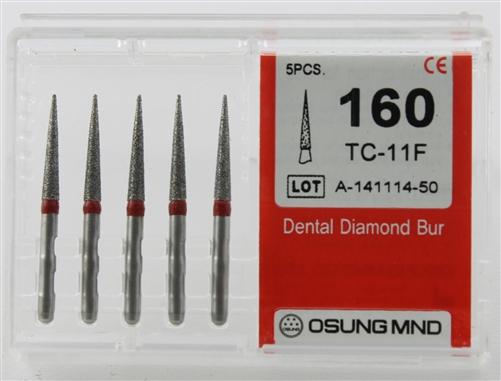 Diamond Burs, Taper Conical Shape, Fine Grit Multi-Use 160Tc-11F - Osung USA