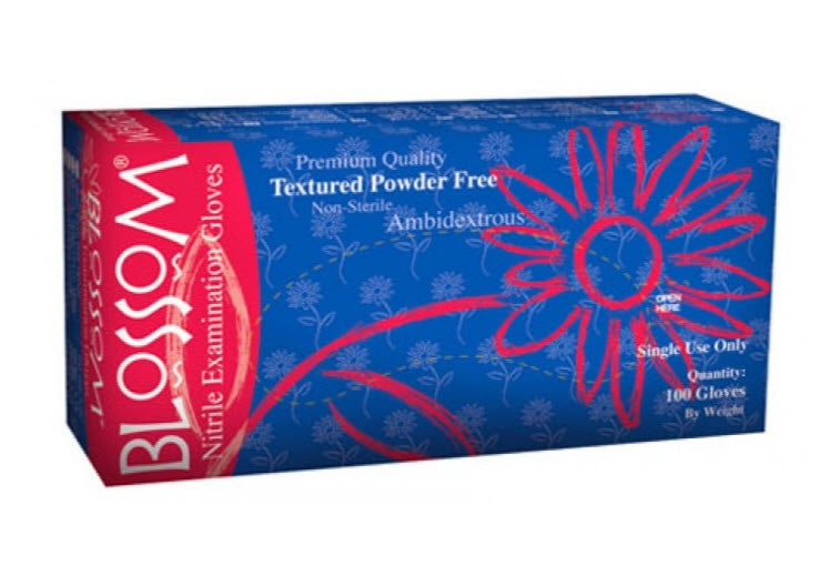 Blossom Nitrile Exam Gloves Medium – Dark Blue, Powder Free, 100 Gloves/Box - Osung USA
