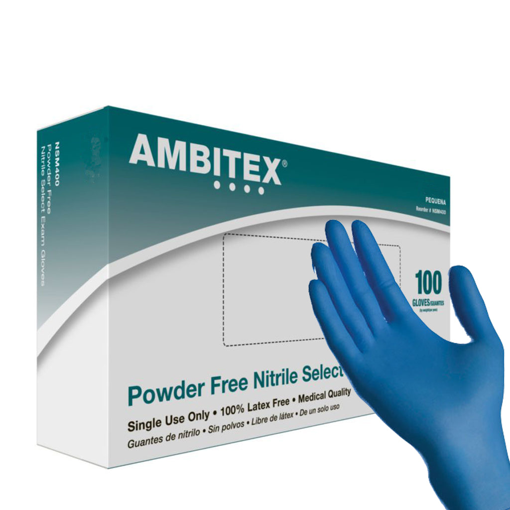 Ambitex Blue Nitrile N400 Powder Free Exam Glove - Medium 100/Box (NMD400) - Osung USA
