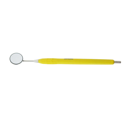 Mouth Mirror Front Surface, Simple Stem No. 5, 24mm dia, yellow handle, EA - Osung USA 