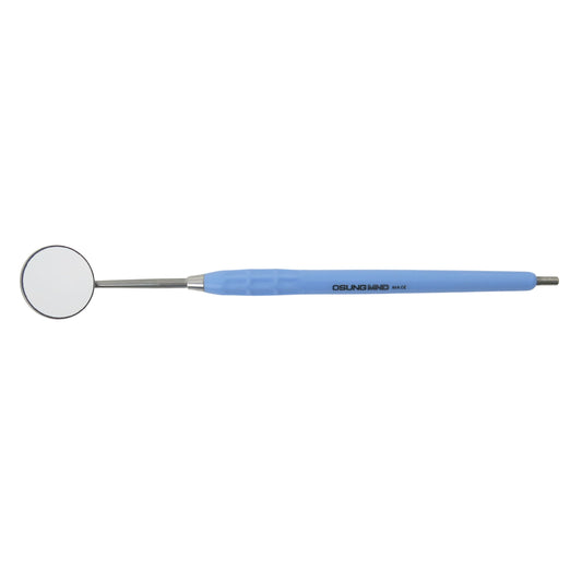 Mouth Mirror Front Surface, Cone Socket No. 5, 24mm dia, Blue Handle, EA - Osung USA 