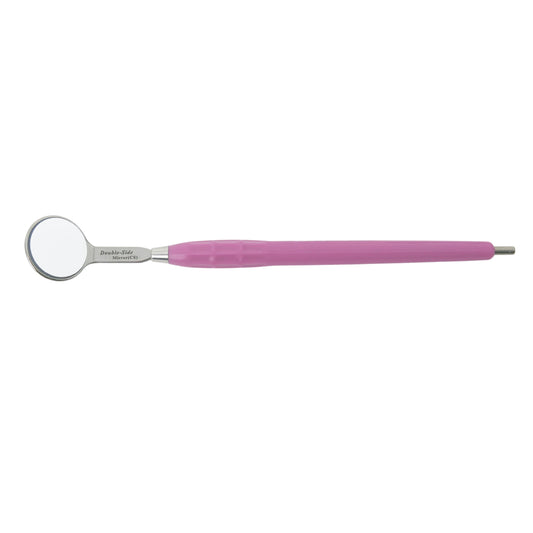 Mouth Mirror, Front Surface Double Side,Cone Socket No. 4, 22mm dia, Purple Handle, EA - Osung USA 