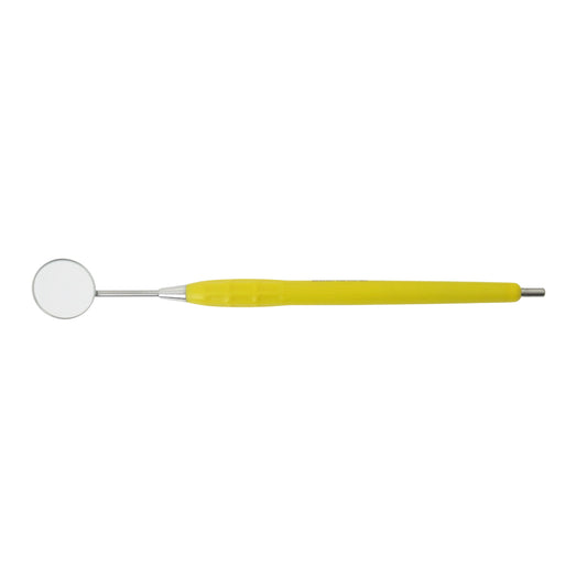 Mouth Mirror Simple Stem No. 4, 22mm dia, yellow handle, EA - Osung USA 