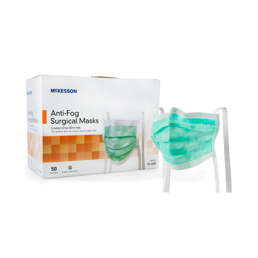 Mckesson Classic Style Anti-Fog Surgical Mask, Green, Sold As 50/Box Mckesson 91-1400