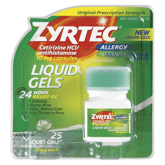 Zyrtec® 10 Mg Liquid Gels, Sold As 1/Bottle J 50580077925