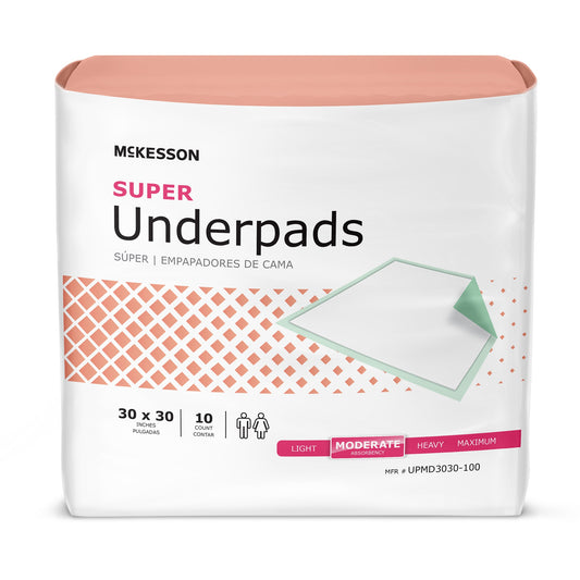 Mckesson Super Moderate Absorbency Underpad, 30 X 30 Inch, Sold As 10/Bag Mckesson Upmd3030-100
