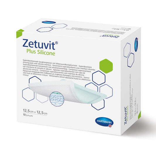 Zetuvit® Plus Silicone Super Absorbent Dressing, 5 X 5 Inch, Sold As 10/Box Hartmann 413115