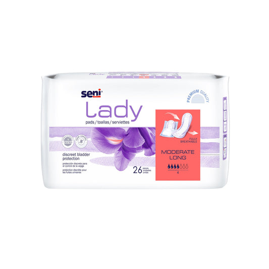 Seni® Lady Moderate Pads, Long, Sold As 26/Pack Tzmo S-4P26-Ps1