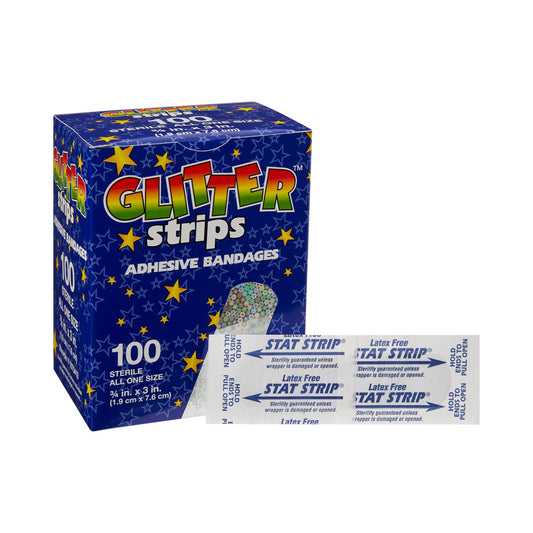 Glitter™ Stat Strip® Design Adhesive Strip, ¾ X 3 Inch, Sold As 100/Box Dukal 1075413