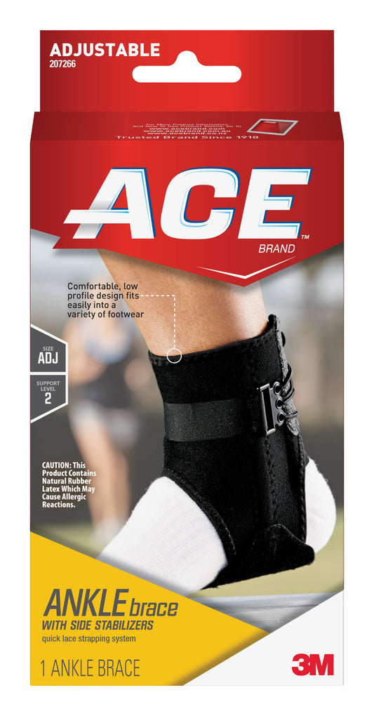 3M Ace Ankle Brace, Adjustable, Lace-Up, Side Stabilizers, Sold As 1/Each 3M 207266