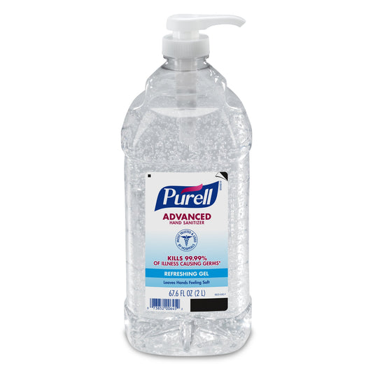 Purell Advanced Hand Sanitizer Gel, 70% Ethyl Alcohol, 2,000 Ml Pump Bottle, Sold As 4/Case Gojo 9625-04