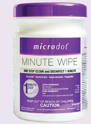 Microdot® Minute Wipe ,160 Count Canister, Sold As 12/Case Cambridge 601-12