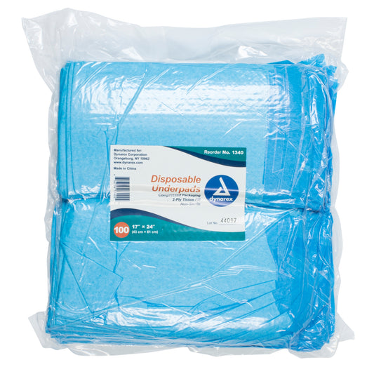 Dynarex® 2-Ply Tissue Fill Underpad, 17 X 24 Inch, Sold As 100/Bag Dynarex 1340