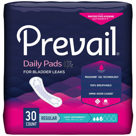 Prevail® Daily Pads Light Absorbency Bladder Control Pad, 9¼ Inch, Sold As 90/Case First Pv-930/2