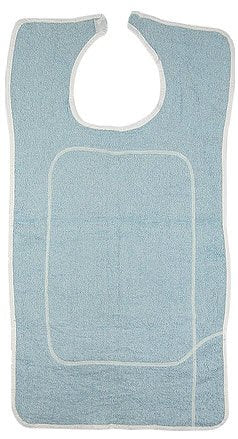 Beck'S Classic Adult Bib With Barrier, White And Blue Terry, 18 X 36 In., Sold As 1/Each Beck'S Btb1834Brr-1824S