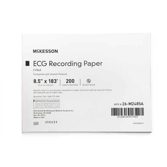 Mckesson Thermal Ecg Recording Paper, 8.5In. X 183Ft., Sold As 2000/Case Mckesson 26-M2485A