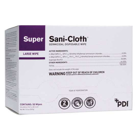 Super Sani-Cloth® Surface Disinfectant Wipe, Individual Wipe, Sold As 50/Box Professional H04082