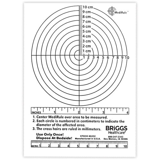Briggs® Medirule™ Wound Measuring Device, Sold As 250/Box Mabis D 6252