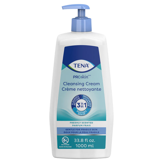 Tena® Body Wash Cleansing Cream, Alcohol-Free, 3-In-1 Formula, Scented, 1,000 Ml Pump Bottle, Sold As 8/Case Essity 64435