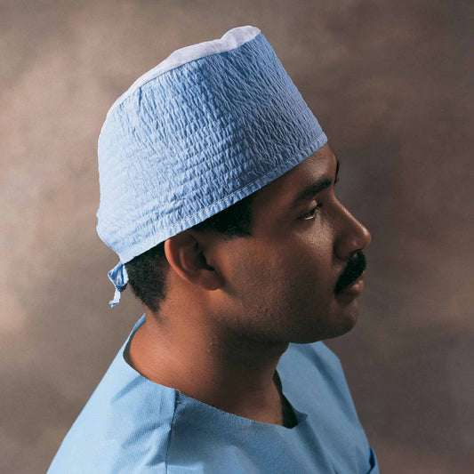 Halyard Blue Ties Surgeon Cap, Sold As 3/Case O&M 69520