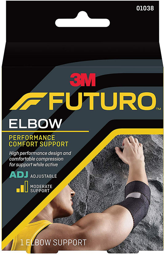 3M Futuro Elbow Support, Left Or Right Elbow, Black, One Size, Sold As 12/Case 3M 01038Enr
