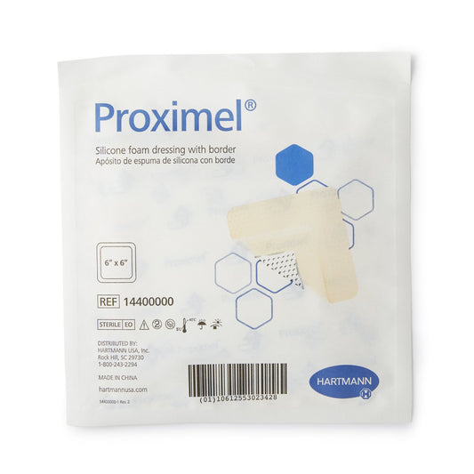 Proximel® Silicone Bordered Dressing, 6 X 6 Inch, Sold As 1/Each Hartmann 14400000