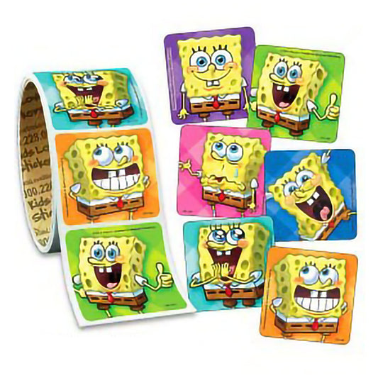 Sticker, Sponge Bob Face (100/Rl), Sold As 1/Roll Medibadge Vl124