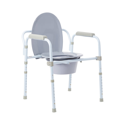Mckesson Folding, Fixed Arm, Steel Commode Chair, 17 – 23 Inch, Sold As 1/Each Mckesson 146-Rtl11158Kdr