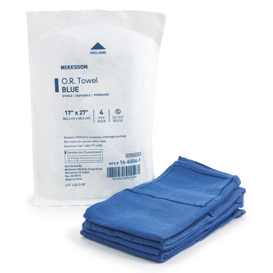 Mckesson Sterile Blue O.R. Towel, 17 X 27 Inch, Sold As 20/Case Mckesson 16-6004-B