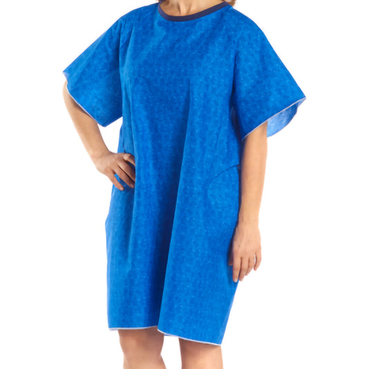 Tieback™ Patient Exam Gown, Blue Marble Print, Sold As 1/Each Salk 550Bm