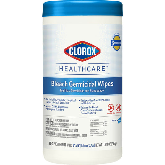Clorox Healthcare® Surface Disinfectant Cleaner, 150 Wipes Per Canister, Sold As 1/Pack The 30577