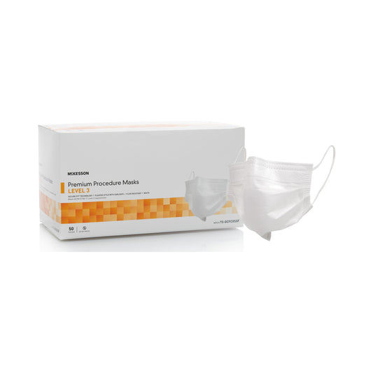 Mckesson Procedure Mask, Pleated With Earloops, One Size Fits Most, White, Non-Sterile, Sold As 500/Case Mckesson 73-Gcfcxssf