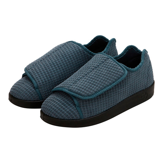 Silverts® Men'S Double Extra Wide Slip Resistant Slippers, Steel, Size 10, Sold As 1/Pair Silverts Sv55105_Svstb_10
