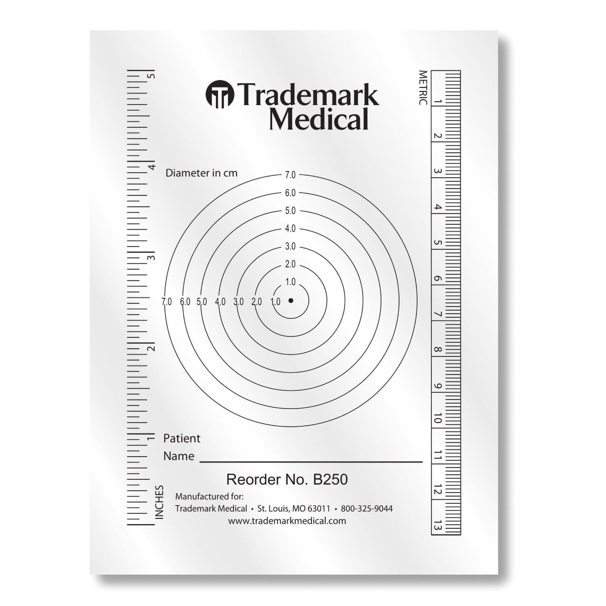 Trademark Medical Wound Measuring Guide, Sold As 250/Box Trademark B250