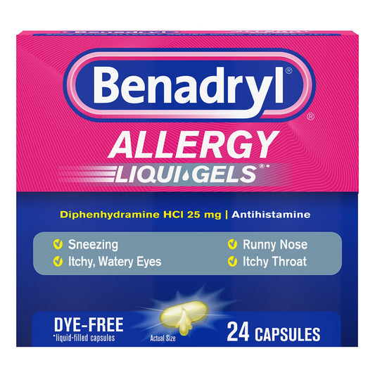 Benadryl® Allergy Liqui-Gels Dye Free, Sold As 1/Box Johnson 10312547170212