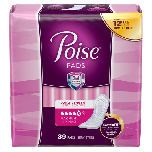 Poise® Maximum Bladder Control Pad, 14.6 Inch Length, Sold As 39/Pack Kimberly 44561