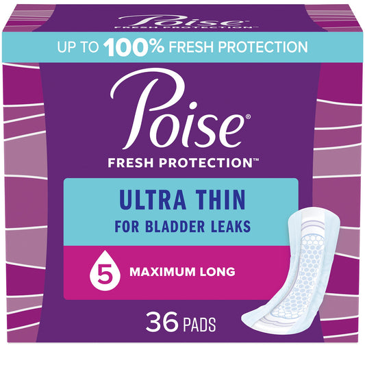 Poise® Fresh Protection™ Ultra Thin Pads, Maximum Long, Sold As 36/Pack Kimberly 54352
