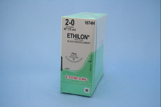 Ethilon™ Suture With Needle, Size 2-0, Sold As 36/Box J 1674Bh
