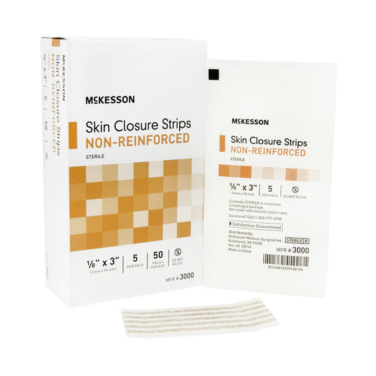 Mckesson Non-Reinforced Skin Closure Strip, 1/8 X 3 In., Sold As 50/Box Mckesson 3000