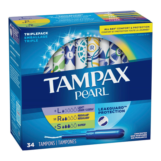 Tampon, Tampax Pearl Appl Triple Pack (34/Bx), Sold As 1/Box Procter 07301071133