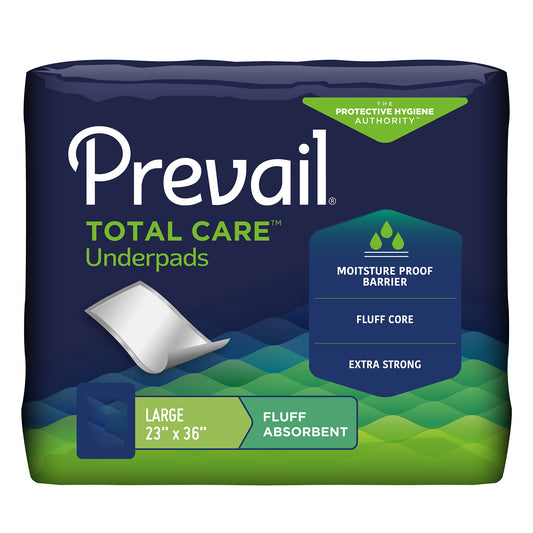 Prevail® Total Care™ Fluff Underpads, Large, Sold As 25/Pack First Up-150/2