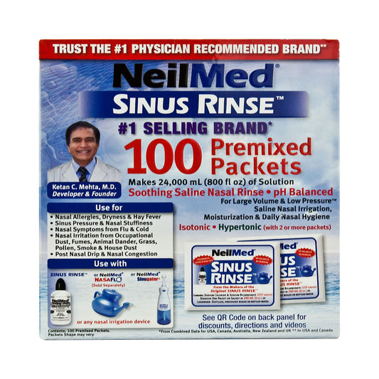 Neilmed® Sinus Rinse™ Saline Nasal Rinse Refill Kit, Sold As 100/Box Neilmed 05928000200