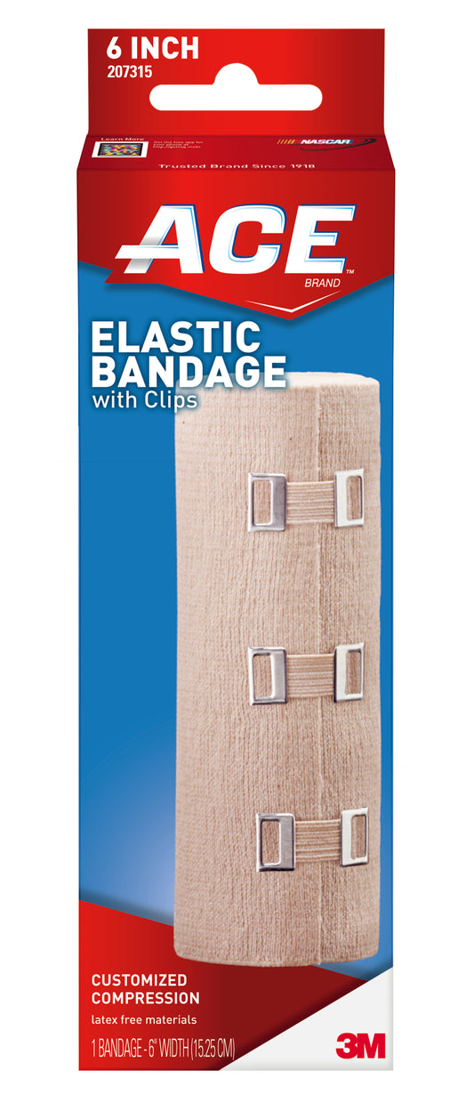 3M™ Ace™ Clip Detached Closure Elastic Bandage, 6 Inch X 5-1/3 Foot, Sold As 1/Each 3M 207315