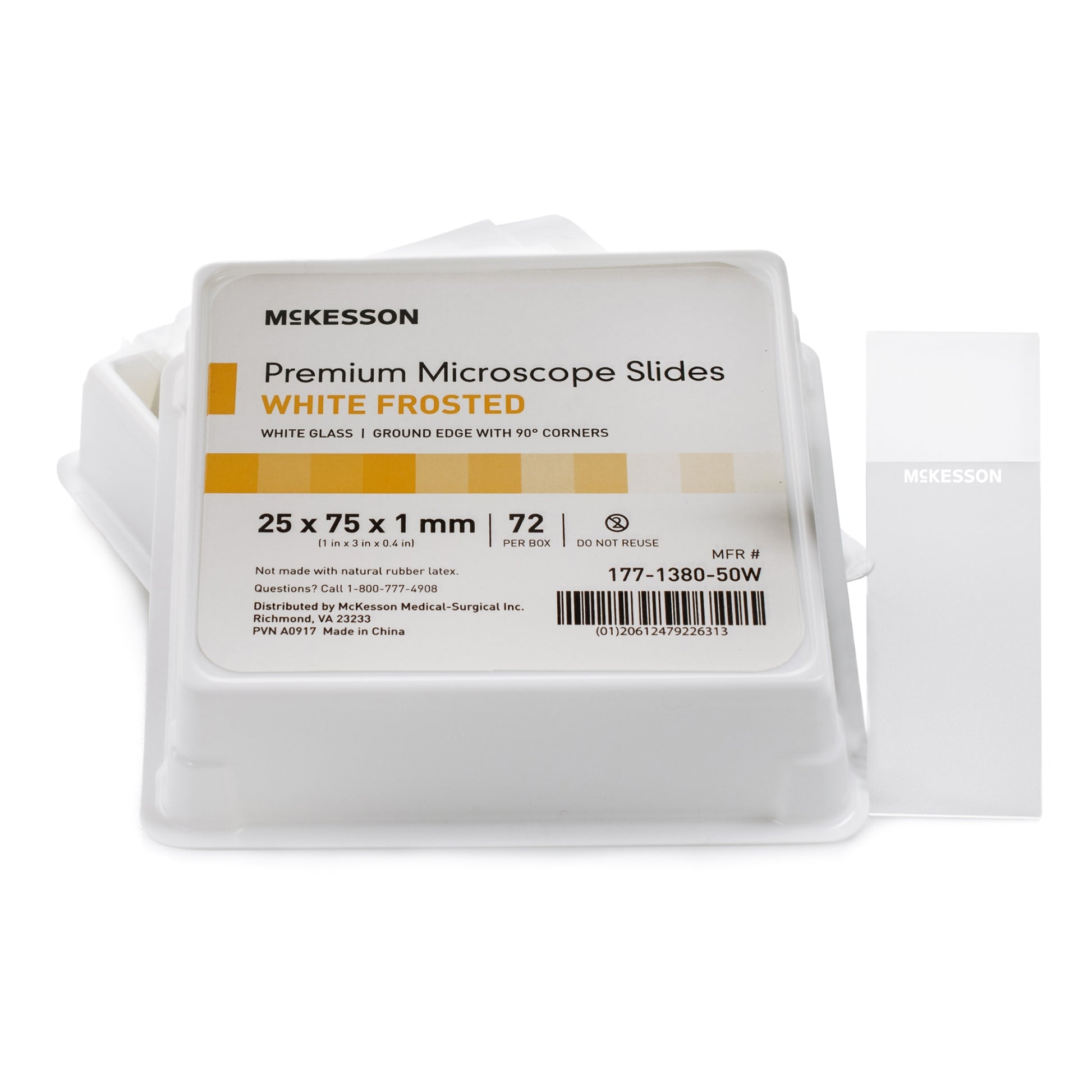 Mckesson Frosted Microscope Slide, 25 X 75 X 1 Mm, Sold As 72/Box Mckesson 177-1380-50W