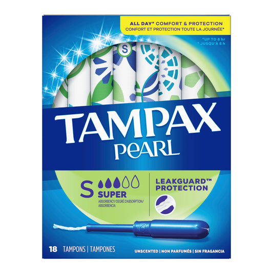 Tampon, Tampax Pearl Appl Super Unscntd (18/Bx), Sold As 1/Box Procter 07301037908
