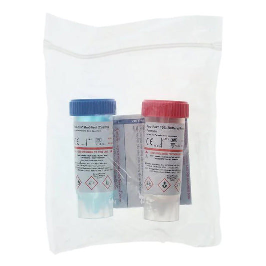 Para-Pak® 2-Vial Specimen Collection And Transport Kit, Parasitology, Sold As 10/Box Meridian 300812