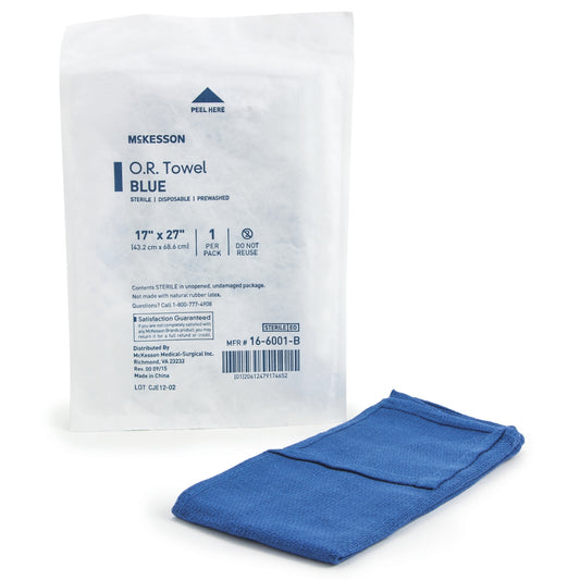 Mckesson Sterile Blue O.R. Towel, 17 X 27 Inch, Sold As 80/Case Mckesson 16-6001-B